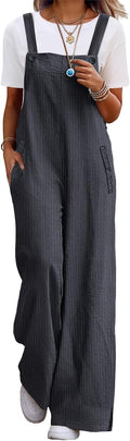 Women's Corduroy Overalls Wide Leg Jumpsuit - Casual Comfort