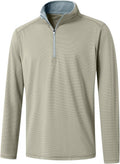 M MAELREG Quarter Zip Pullover Men Performance Dry Fit Stripe Mock