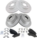 TRQ Brake Pad & Coated Rotor Kit Metallic Front & Rear - Direct Fit