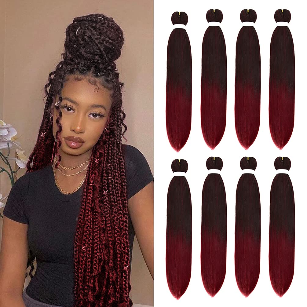 8 Pack Ombre Pre Stretched Braiding Hair Extensions 26in Yaki