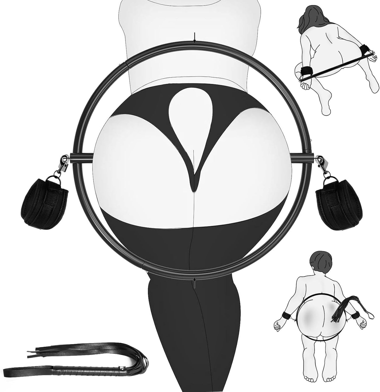 BDSM Hip Restraints Stainless Ring Set for Couples Fun