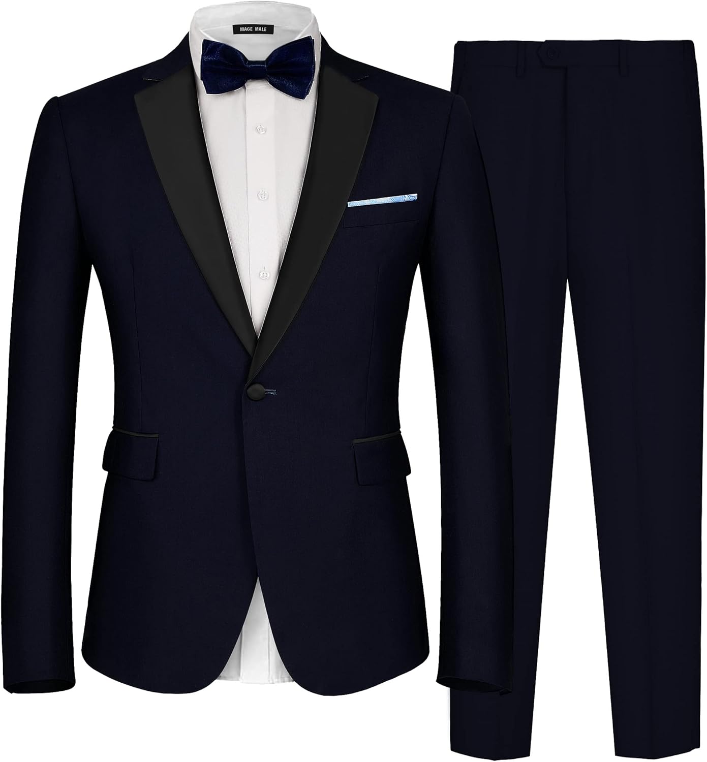 MAGE MALE Men's 2 Piece Suit Slim Fit Formal Wedding Tuxedo