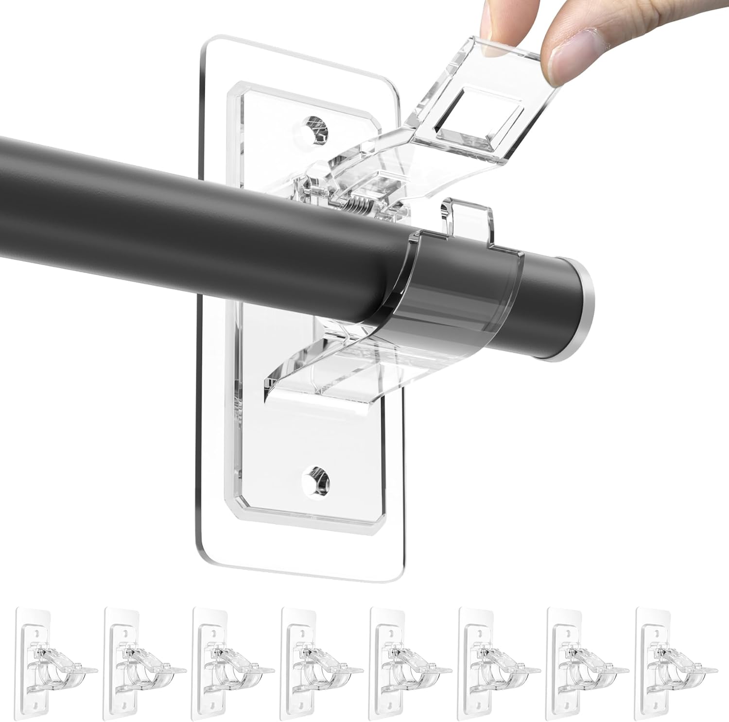 ANDGOO No Drill Curtain Rod Brackets - 17 lbs Capacity!