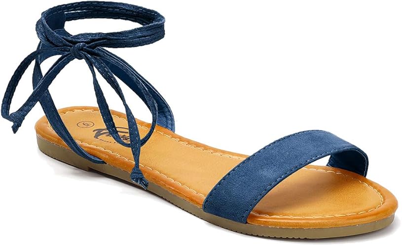 Trary Womens Sandals - Lace Up Open Toe Strappy Sandals
