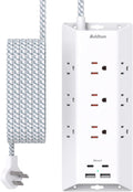 Surge Protector Power Strip 10 ft with USB C Ports - Compact Desktop