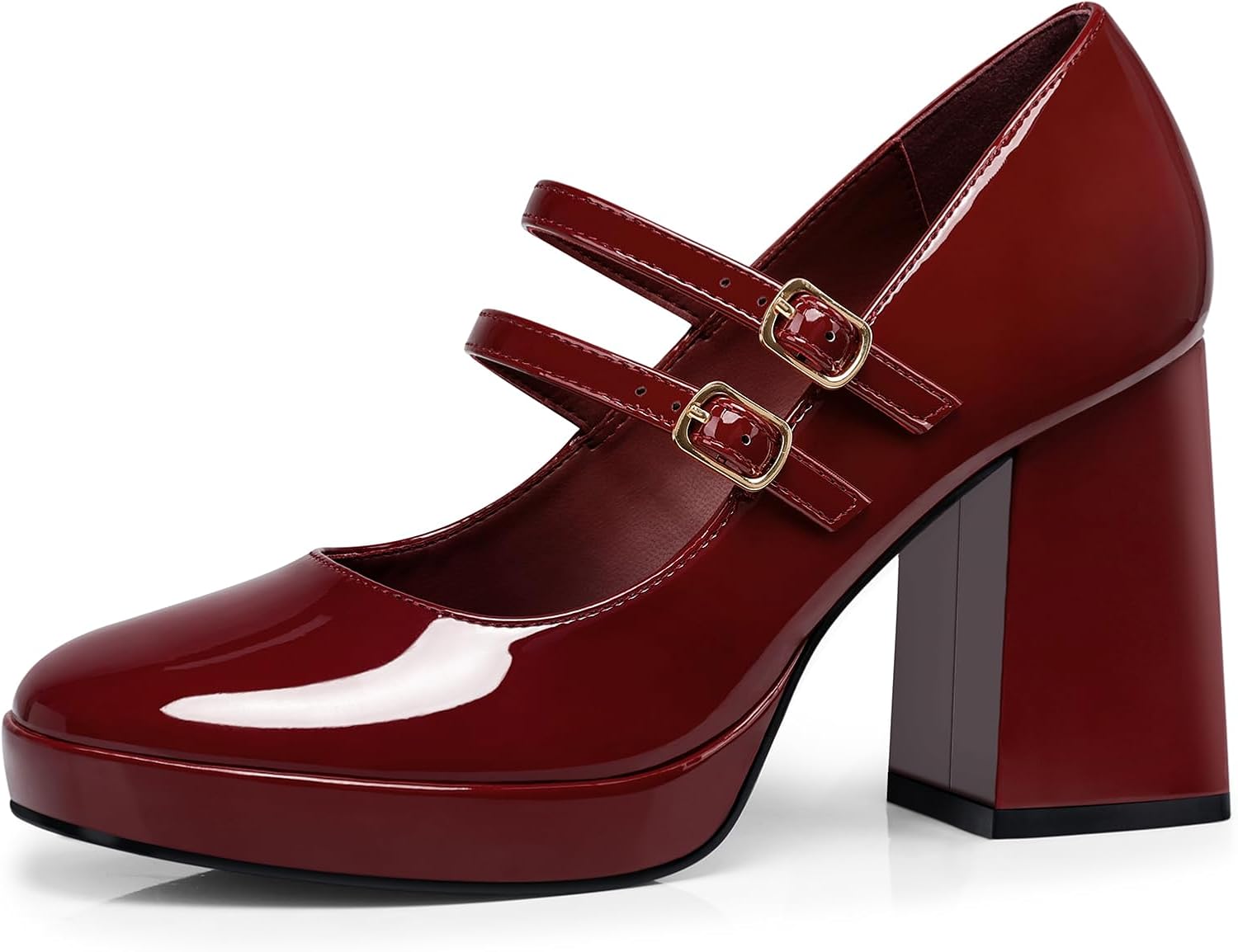 Women Mary Jane Shoes: Comfortable Closed Toe Chunky Heels