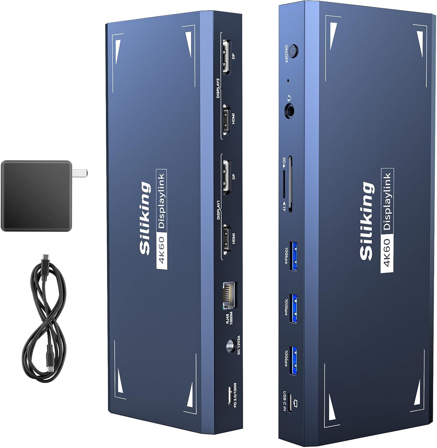 Universal Laptop Docking Station with Dual 4K Displaylink Support