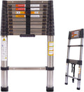 10.5ft Telescoping Ladder Stainless Steel 330lbs Max Load - Compact