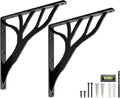 Rustic Tree Black 12 in Heavy Duty Shelf Brackets - Sturdy Rustic