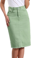 Back Slit High Waist Jean Skirt for Women by Allegra K