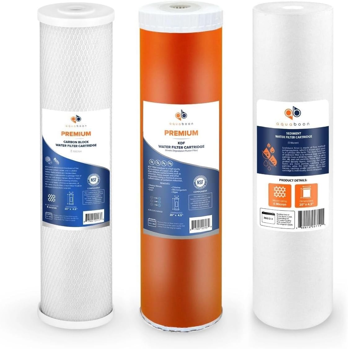 Aquaboon 5 Micron 20 x 4.5 Water Filters for Whole House Systems