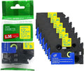 6/Pack LM Tapes LMe-633 1/2in Blue on Yellow Label - Value Pack