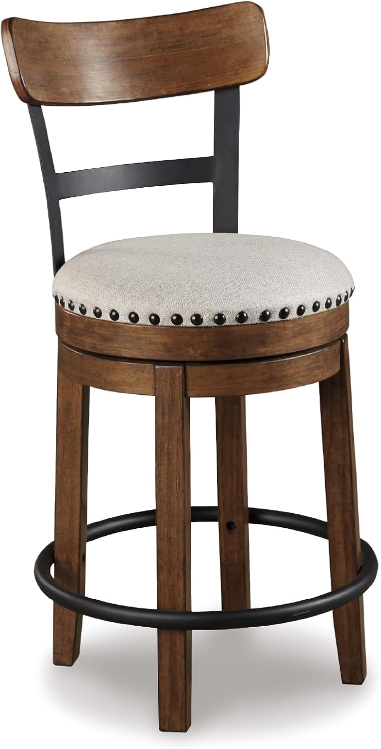 Rustic Farmhouse Swivel Bar Stool with 360 Degree Comfort