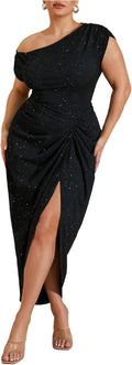 Floerns Women's Plus Size Asymmetrical Neck Long Dress Review