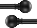 YuMierle 72-144 Matte Black Iron Curtain Rods 2 Pack