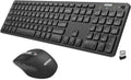 Wireless Keyboard and Mouse Combo Full Size - Slim Rechargeable