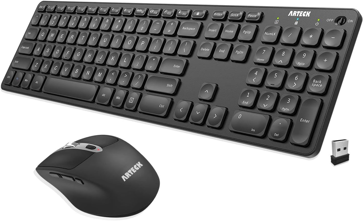 Arteck Wireless Keyboard and Mouse Combo for Comfortable Use