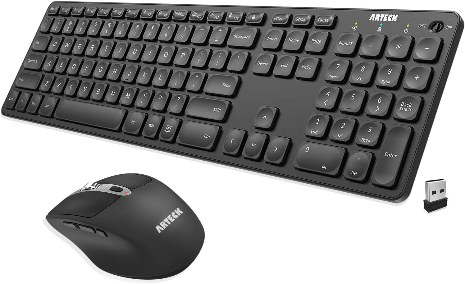 Arteck Wireless Keyboard and Mouse Combo for Comfortable Use