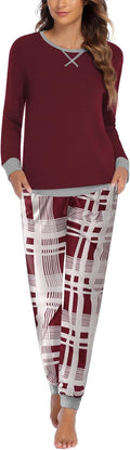 Ekouaer Pajamas For Women Comfy Long Sleeve Jogger Set (Style G77N)