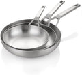 Stainless Steel Pan Set for All Cooktops, 8, 10, 12 in Sizes