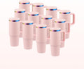 OMTech 40 oz Tumbler with Handle & Lid, 12 Pack - Pink Bulk Set