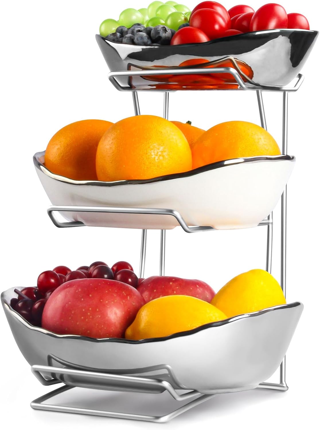 Elegant 3 Tier Fruit Basket for Kitchen Counter Storage