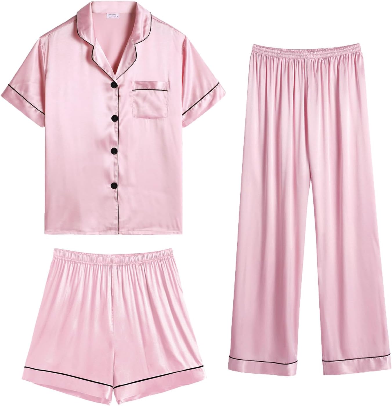 Luxurious SWOMOG Womens Silk Satin Pajama Set for Comfort