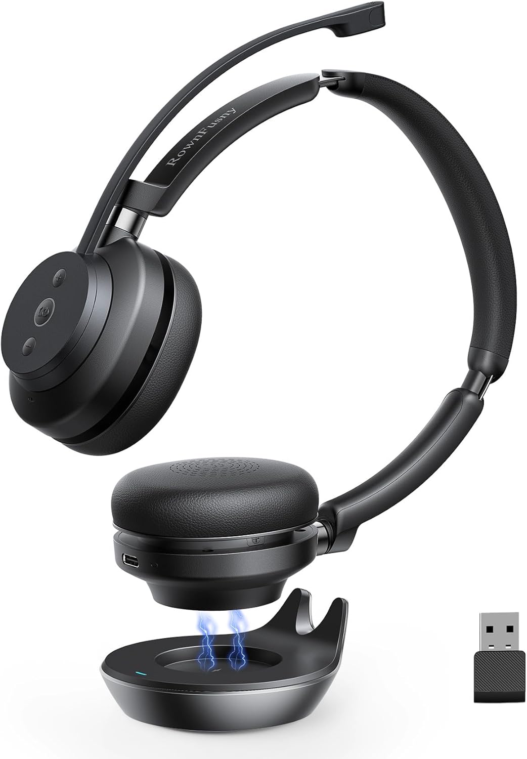 Wireless Headset with Noise Cancelling Mic for Calls and Meetings