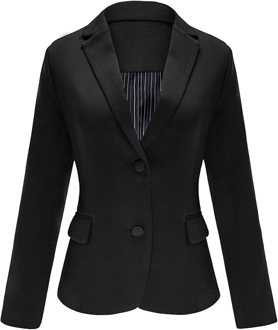 LookbookStore Womens Notched Lapel Blazer for Office Wear