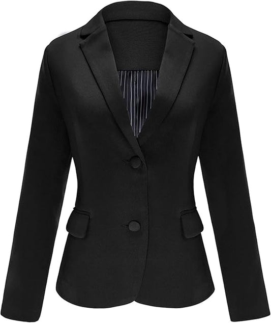 LookbookStore Womens Notched Lapel Blazer for Office Wear