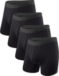 BAMBOO COOL Men's Boxer Briefs Fly 4 Pack - Comfortable, Breathable