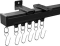 Black Aluminum Ceiling Curtain Track 15ft - Heavy-Duty Room Divider