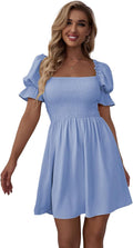 WDIRARA Square Neck Ruffle Hem Dress - Flattering Everyday Fit