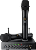 UHF Wireless Microphone System Dual Handheld Mics - Stable UHF Sound