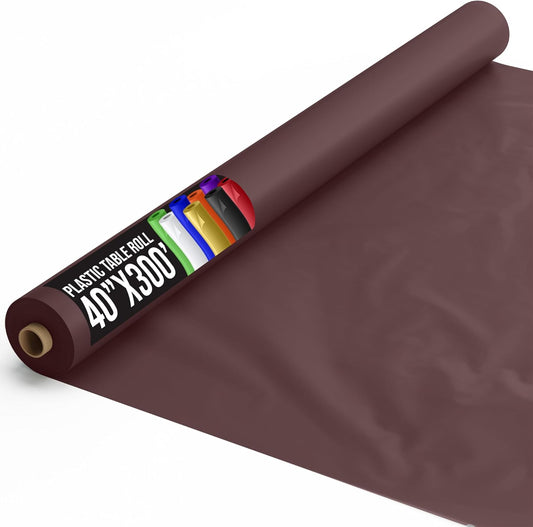 Exquisite Brown Plastic Rectangular Tablecloth Roll for Events