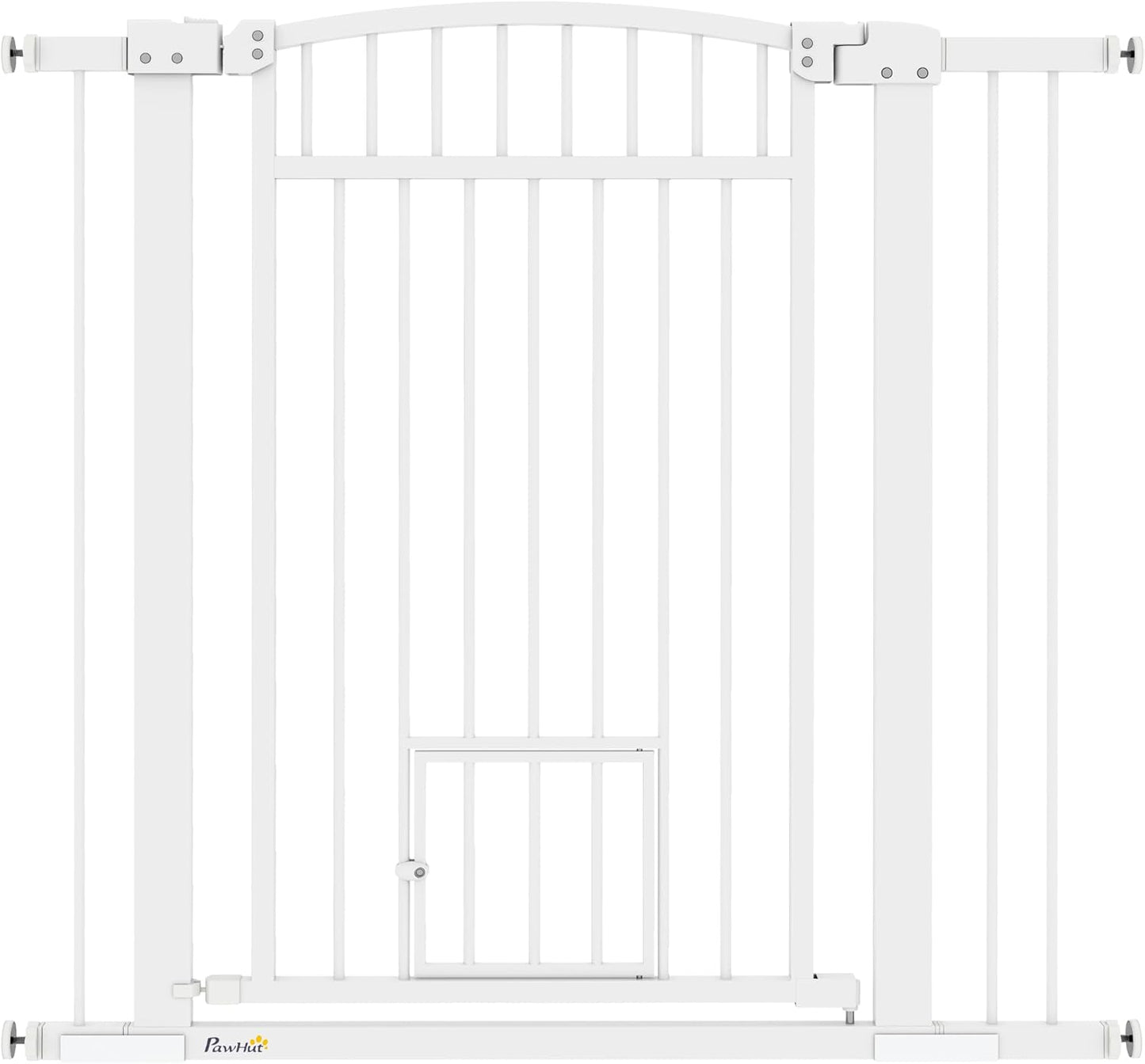 PawHut Pet Gate Indoor with Cat Door for Extra Wide Spaces