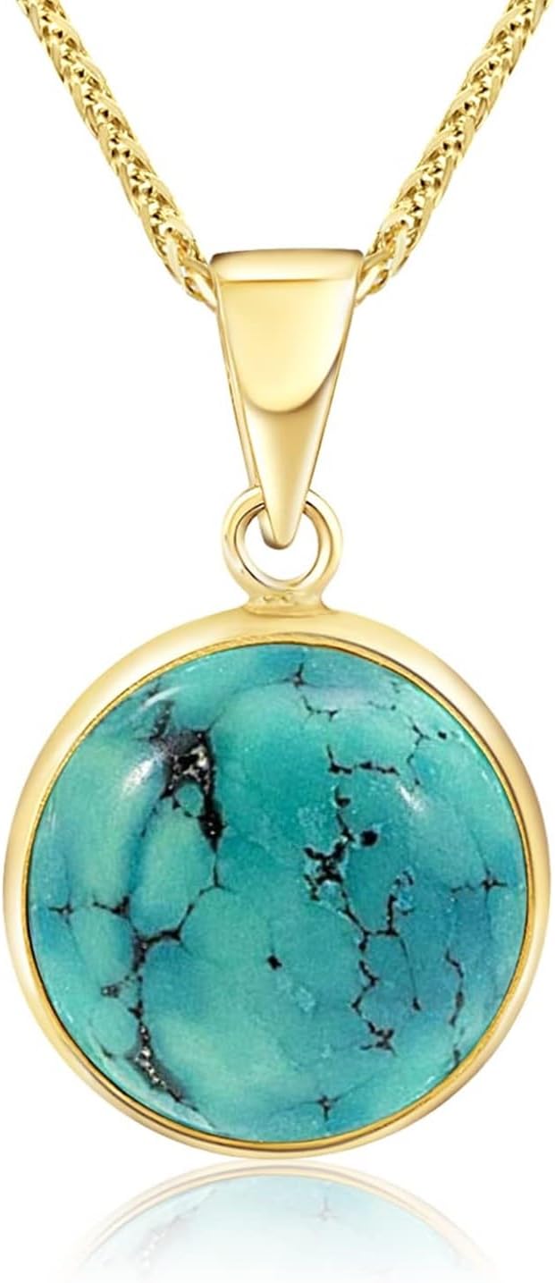 14K Gold Gemstone Necklaces for Women - Minimalist Jewelry
