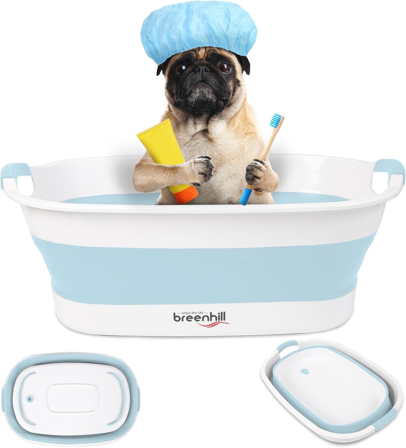 Collapsible Dog Bath Tub for Small Pets - Portable & Space Saving