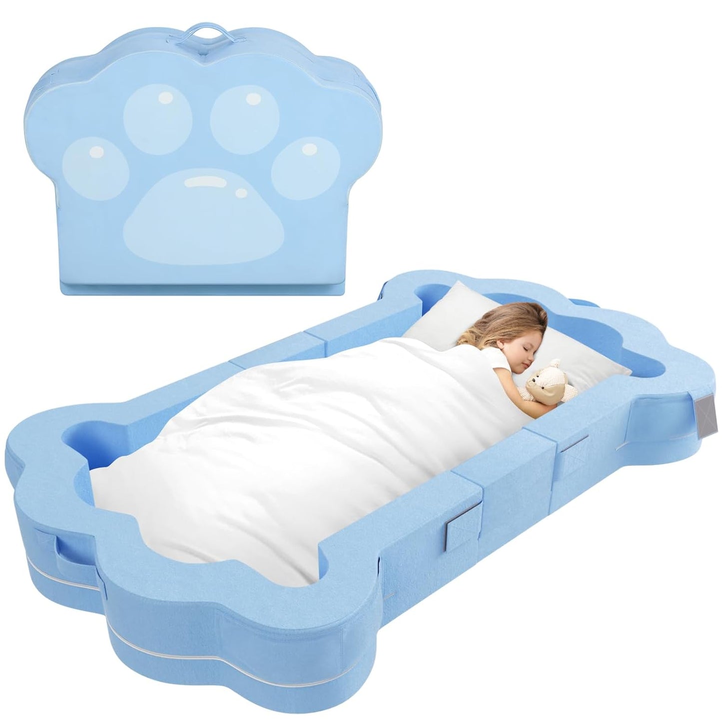 Portable Toddler Bed for Kids - Soft and Safe Travel Solution