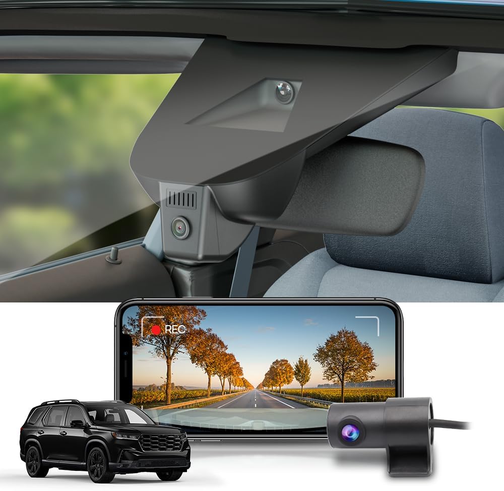 Fitcamx Front 2K+Rear 1080P Dash Cam for Honda Pilot 2023-2025