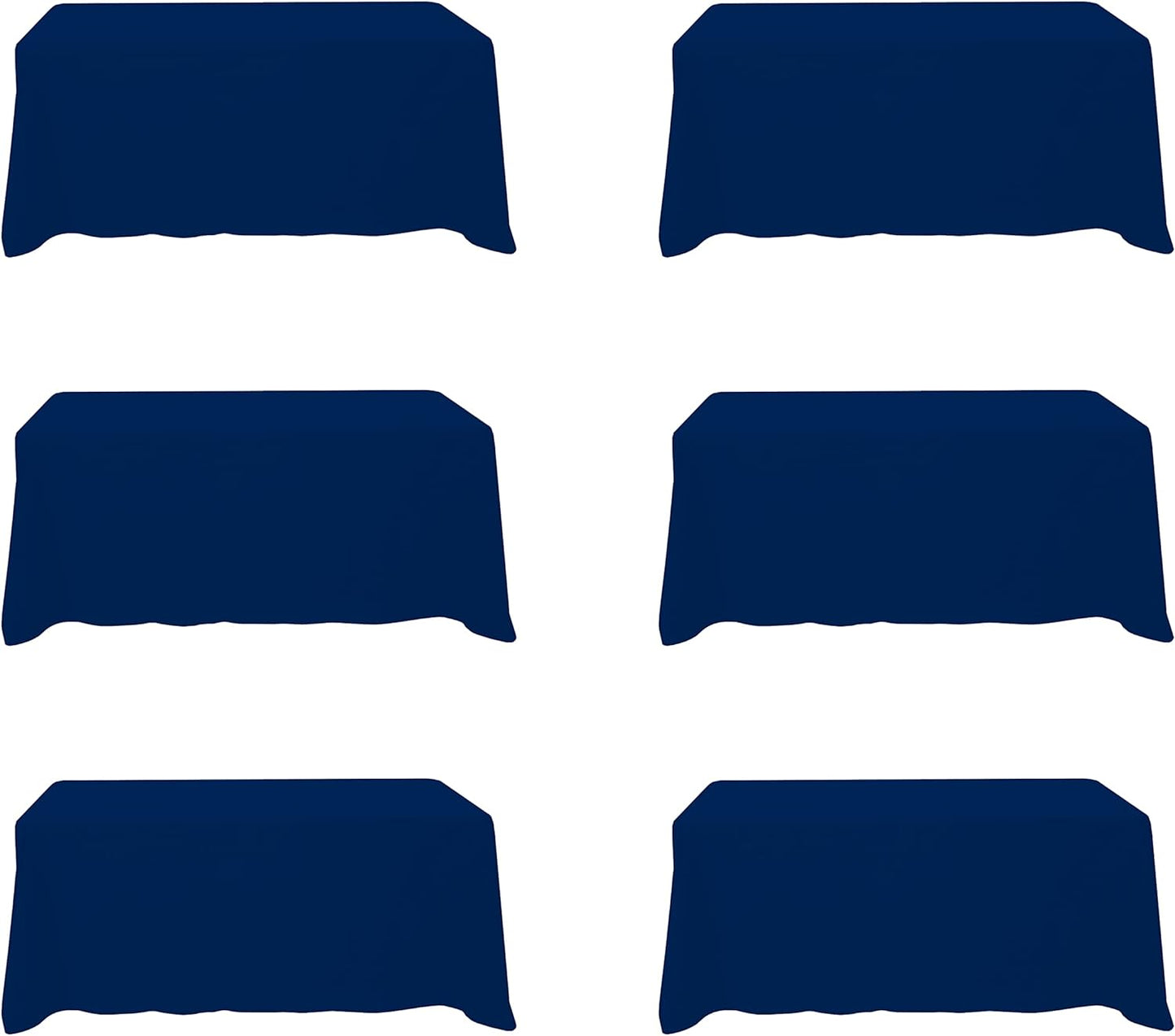 Premium 6 Pack Navy Blue Tablecloths for 6 Foot Rectangle Tables