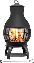 BALI OUTDOORS Fire Pit Chiminea 17.7in x 35.6in - Compact Outdoor