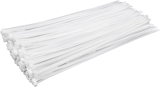 LOCKLOCK 14 White Zip Ties (100 Pack) - UV Resistant for Outdoor Use