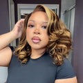 Tinashe 14in Wear and Go Glueless Bob Wig Human Hair Highlight Bob