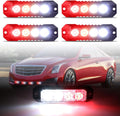 4-LED Surface Mount Strobe Lights Red & White - 4pc Sync Kit
