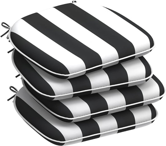 Set of 4 Water Repellent Outdoor Chair Cushions for Comfort