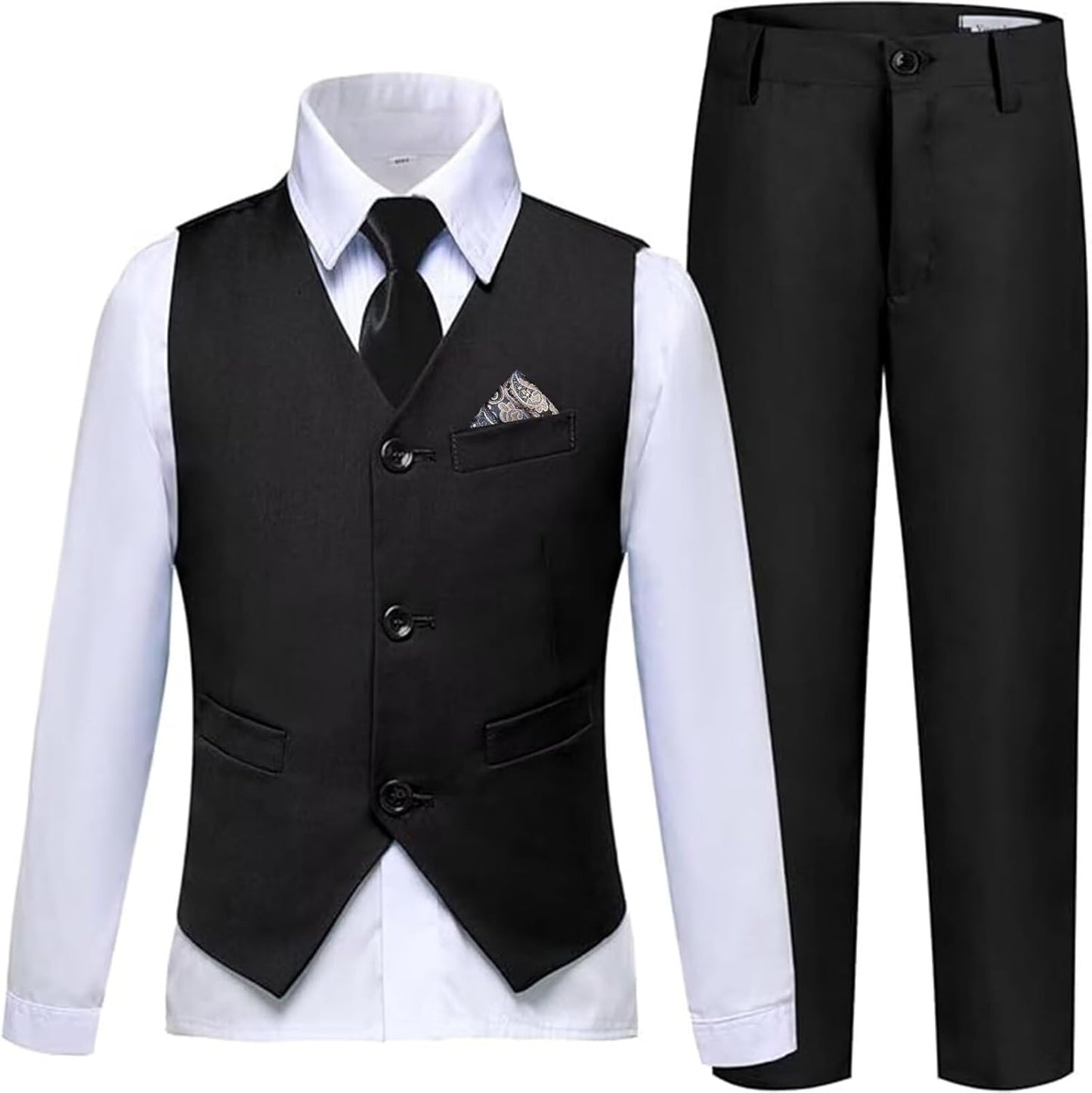 Boys Suit Formal Dress Pants Vest Suit Set for Special Events