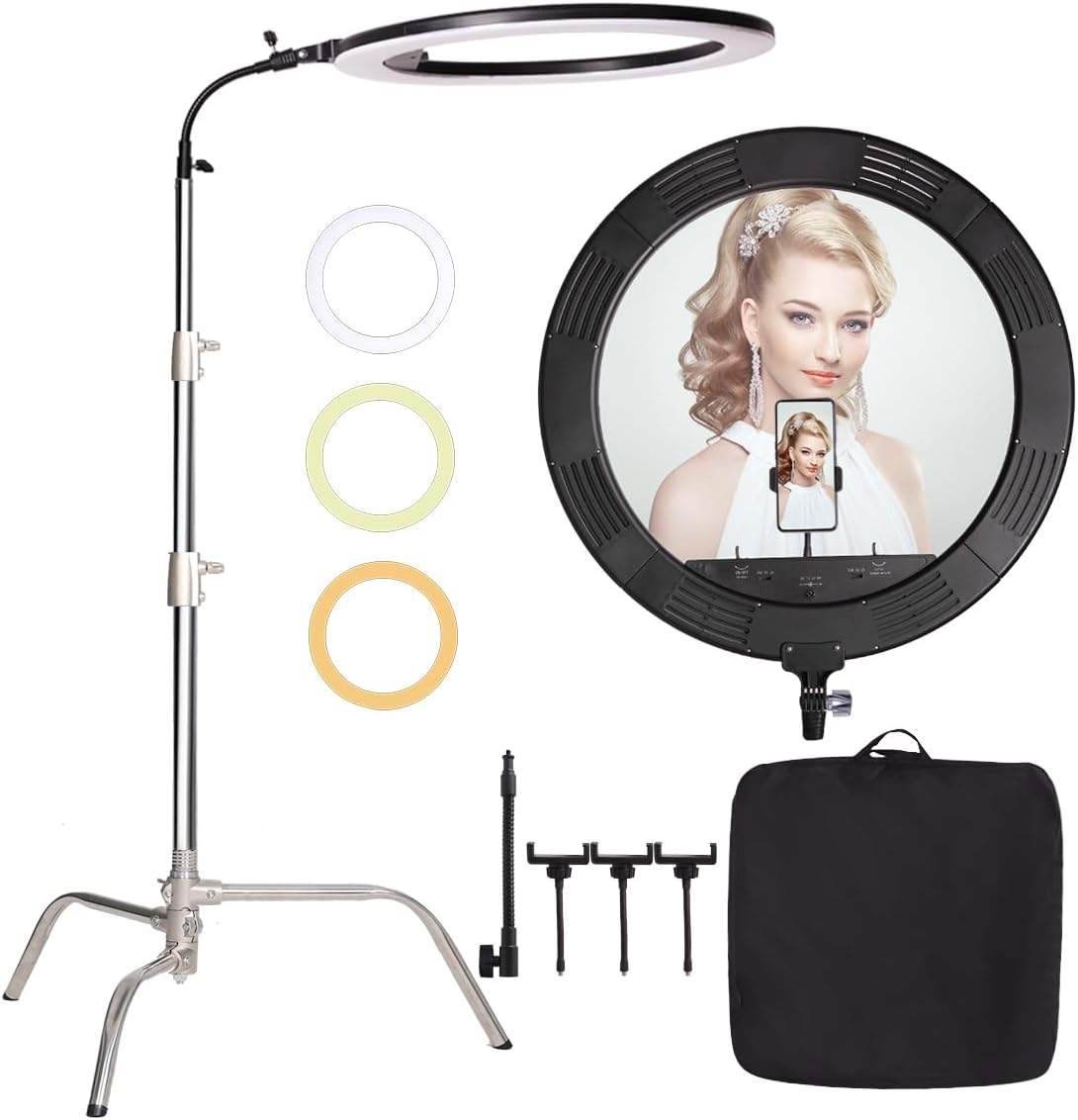 25inch Dimmable Bi-Color LED Ring Light for Makeup and YouTube