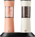 Gravity Electric Salt and Pepper Grinder Set 2-Pack Peach Orange