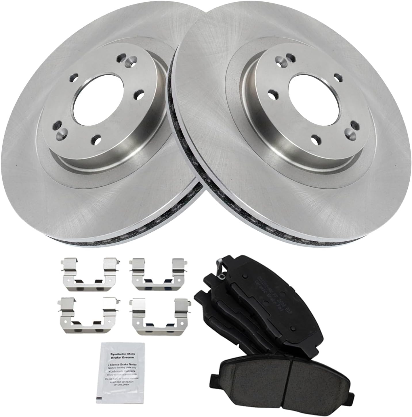 TRQ Front Brake Pad & Rotor Kit for 2013-2016 Hyundai Santa Fe
